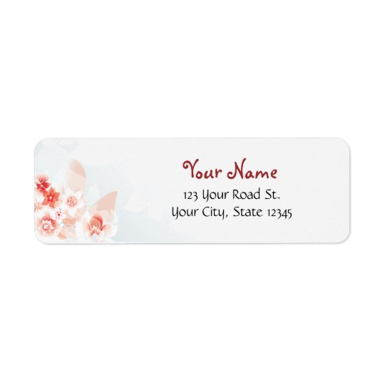 Hawaiian Hibiscus in Red Orange Return Address Label