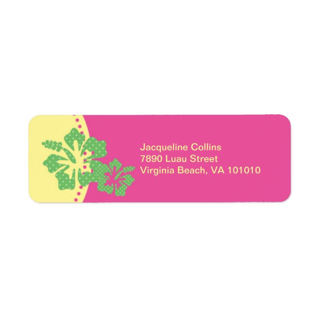 Hawaiian Hibiscus Label Return Address Label (Front)