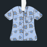Hawaiian Holly Hanukkah Blue Floral Aloha Shirt Ornament<br><div class="desc">Hau’oli Hanukaha is Hawai'ian for Happy Hanukkah! This illustration showcases a tropical interpretation of holly in Hanukkah colours and subtle gradients. The lettering is dusted with snow for an added surprise. This design is available on a variety of products for the home and apparel for the entire family.</div>