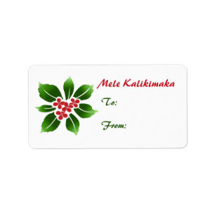 Hawaiian Holly Mele Kalikimaka Christmas Red Label