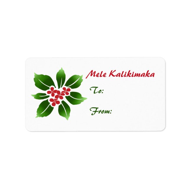 Hawaiian Holly Mele Kalikimaka Christmas Red Label (Front)