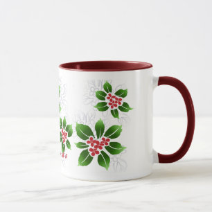 Hawaiian Holly Mele Kalikimaka Christmas Red Mug