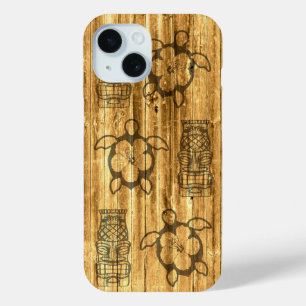 Hawaiian Honu And Tiki Mask iPhone 15 Case
