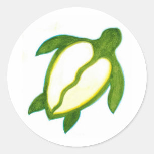 Hawaiian Honu Classic Round Sticker