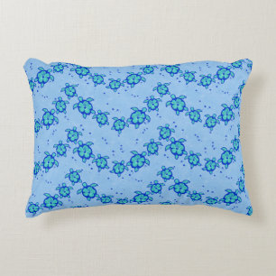Hawaiian Honu Hibiscus Sea Turtles Decorative Cushion
