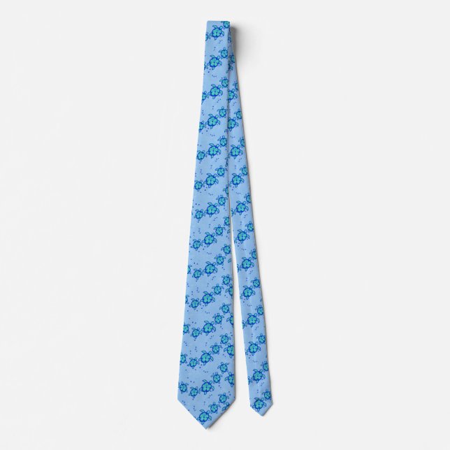 Hawaiian Honu Hibiscus Sea Turtles Tie (Front)