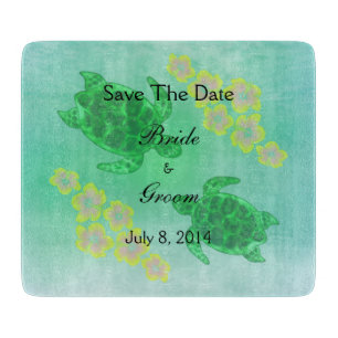 Hawaiian Honu Save The Date Cutting Board