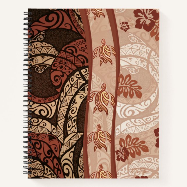 Hawaiian Honu Tapa Cloth Notebook (Front)