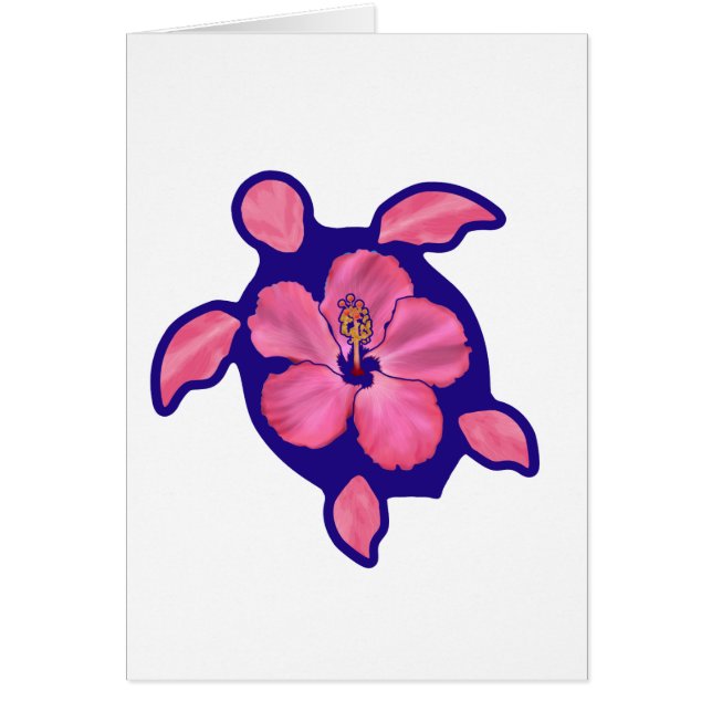 Hawaiian Honu Turtle and Hibiscus (Front)