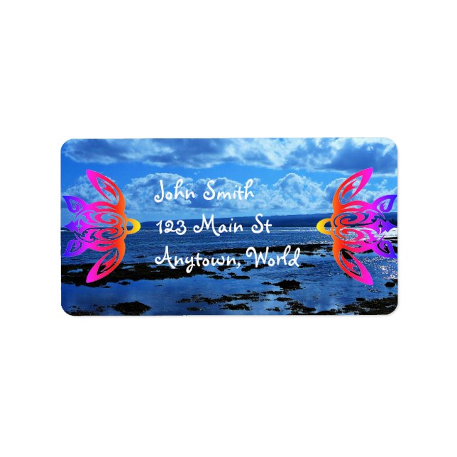 Hawaiian Honu Turtle Label (Front)