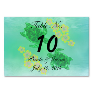 Hawaiian Honu Wedding Table Number