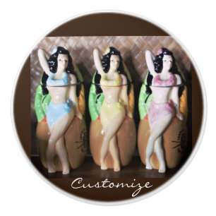 Hawaiian Hula Dancers Thunder_Cove Ceramic Knob
