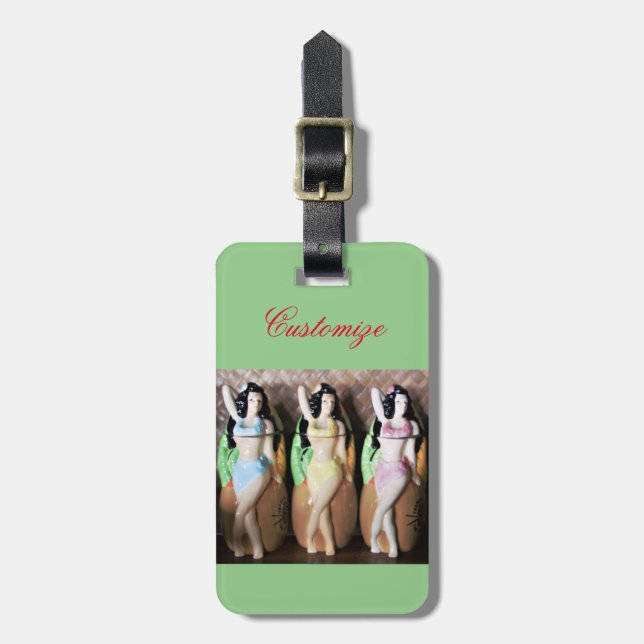 Hawaiian Hula Dancers Thunder_Cove Luggage Tag (Front Vertical)