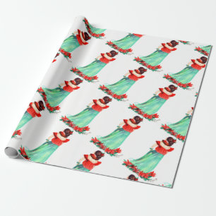 Hawaiian Hula Girl Christmas Gift Wrapping Paper