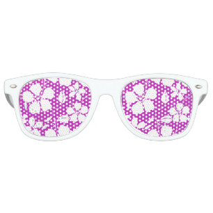 HAWAIIAN HULA (HIBISCUS) BERRY RETRO SUNGLASSES