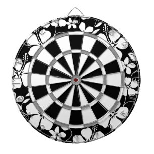 HAWAIIAN HULA (HIBISCUS) BLACK DARTBOARD