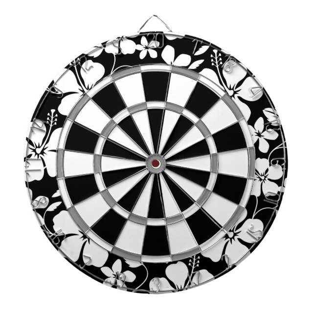 HAWAIIAN HULA (HIBISCUS) BLACK DARTBOARD (Front)
