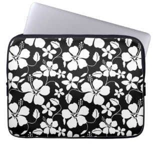 HAWAIIAN HULA (HIBISCUS) BLACK LAPTOP SLEEVE