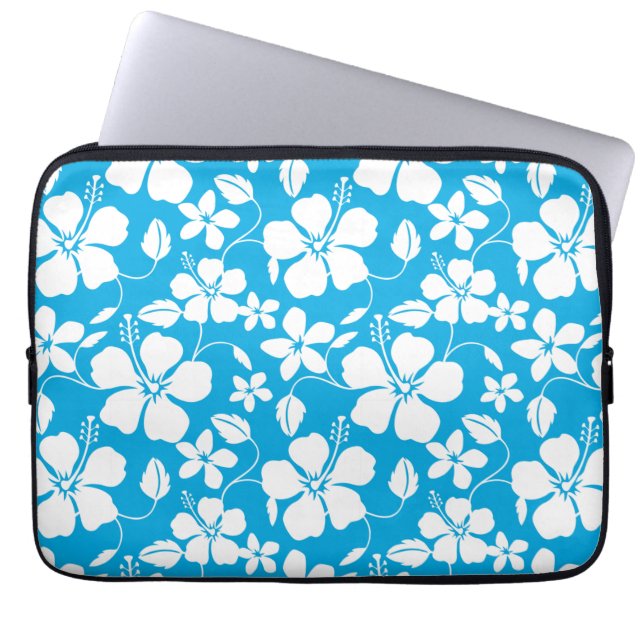 HAWAIIAN HULA (HIBISCUS) BLUE LAPTOP SLEEVE (Front)