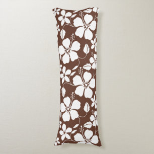 HAWAIIAN HULA (HIBISCUS) BROWN BODY CUSHION