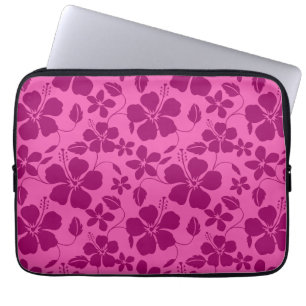 HAWAIIAN HULA (HIBISCUS) BURGUNDY WINE LAPTOP SLEEVE
