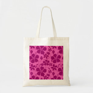 HAWAIIAN HULA (HIBISCUS) BURGUNDY WINE TOTE BAG