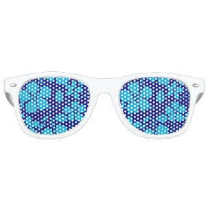 HAWAIIAN HULA (HIBISCUS) DARK/LIGHT BLUE RETRO SUNGLASSES