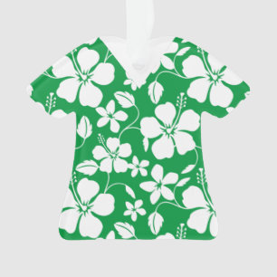 HAWAIIAN HULA (HIBISCUS) GREEN Scrubs Ornament