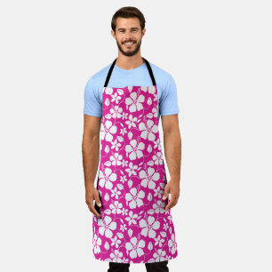 HAWAIIAN HULA (HIBISCUS) HOT PINK APRON