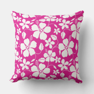 HAWAIIAN HULA (HIBISCUS) HOT PINK CUSHION