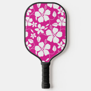 HAWAIIAN HULA (HIBISCUS) HOT PINK PICKLEBALL PADDLE