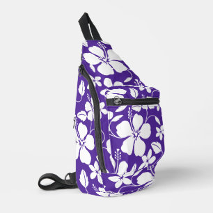 HAWAIIAN HULA (HIBISCUS) IN PURPLE SLING BAG