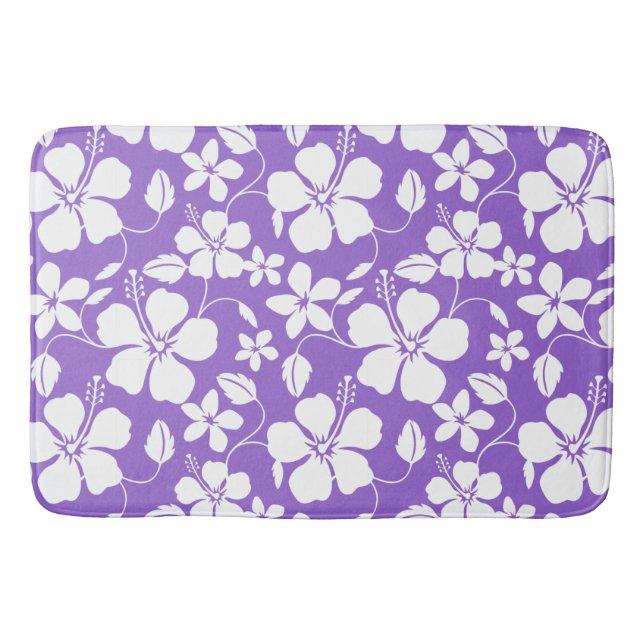 HAWAIIAN HULA (HIBISCUS) LIGHT PURPLE BATH MAT (Front)