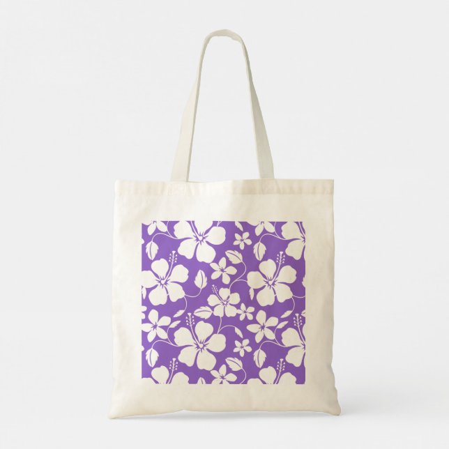 HAWAIIAN HULA (HIBISCUS) LIGHT PURPLE TOTE BAG (Back)