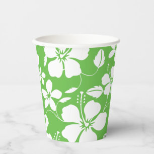 HAWAIIAN HULA (HIBISCUS) LIME PAPER CUPS