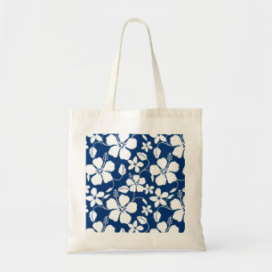HAWAIIAN HULA (HIBISCUS) NAVY TOTE BAG