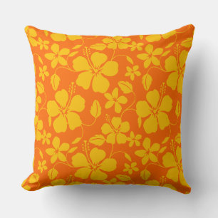 HAWAIIAN HULA (HIBISCUS) ORANGE MIX CUSHION