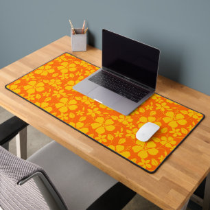HAWAIIAN HULA (HIBISCUS) ORANGE MIX DESK MAT