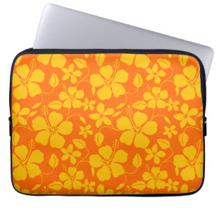 HAWAIIAN HULA (HIBISCUS) ORANGE MIX LAPTOP SLEEVE