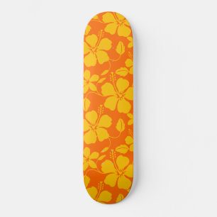 HAWAIIAN HULA (HIBISCUS) ORANGE MIX SKATEBOARD