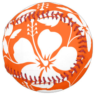 HAWAIIAN HULA (HIBISCUS) ORANGE SOFTBALL