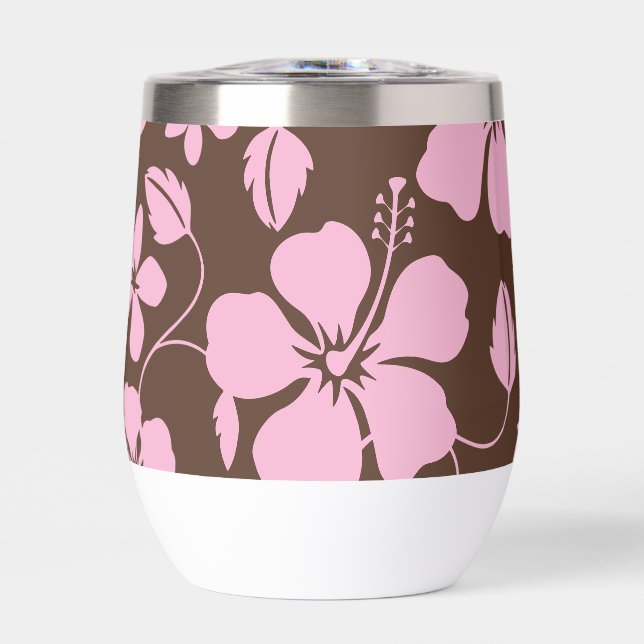 HAWAIIAN (HULA) HIBISCUS PATTERN IN BROWN/PINK (Front)
