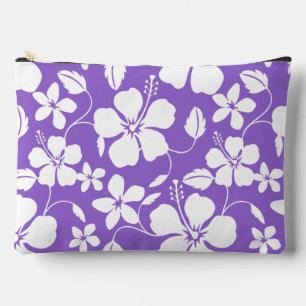 HAWAIIAN HULA (HIBISCUS) PATTERN IN LIGHT PURPLE ACCESSORY POUCH