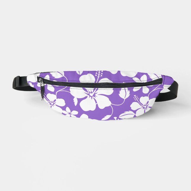 HAWAIIAN HULA (HIBISCUS) PATTERN IN LIGHT PURPLE BUM BAGS (Front)