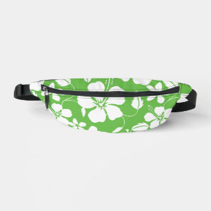 HAWAIIAN HULA (HIBISCUS) PATTERN IN LIME BUM BAGS