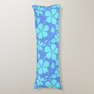 HAWAIIAN HULA (HIBISCUS) PERIWINKLE/TEAL BODY CUSHION