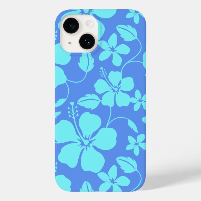 HAWAIIAN HULA (HIBISCUS) PERIWINKLE/TEAL Case-Mate iPhone CASE (Back)