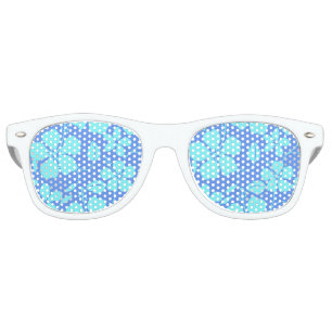 HAWAIIAN HULA (HIBISCUS) PERIWINKLE/TEAL RETRO SUNGLASSES