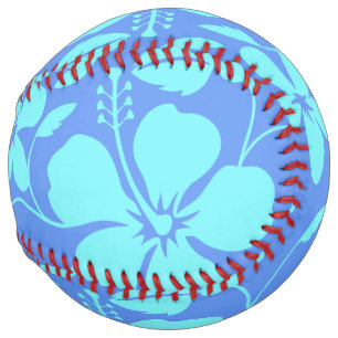 HAWAIIAN HULA (HIBISCUS) PERIWINKLE/TEAL SOFTBALL