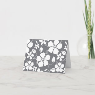 HAWAIIAN HULA (HIBISCUS) PEWTER THANK YOU CARD